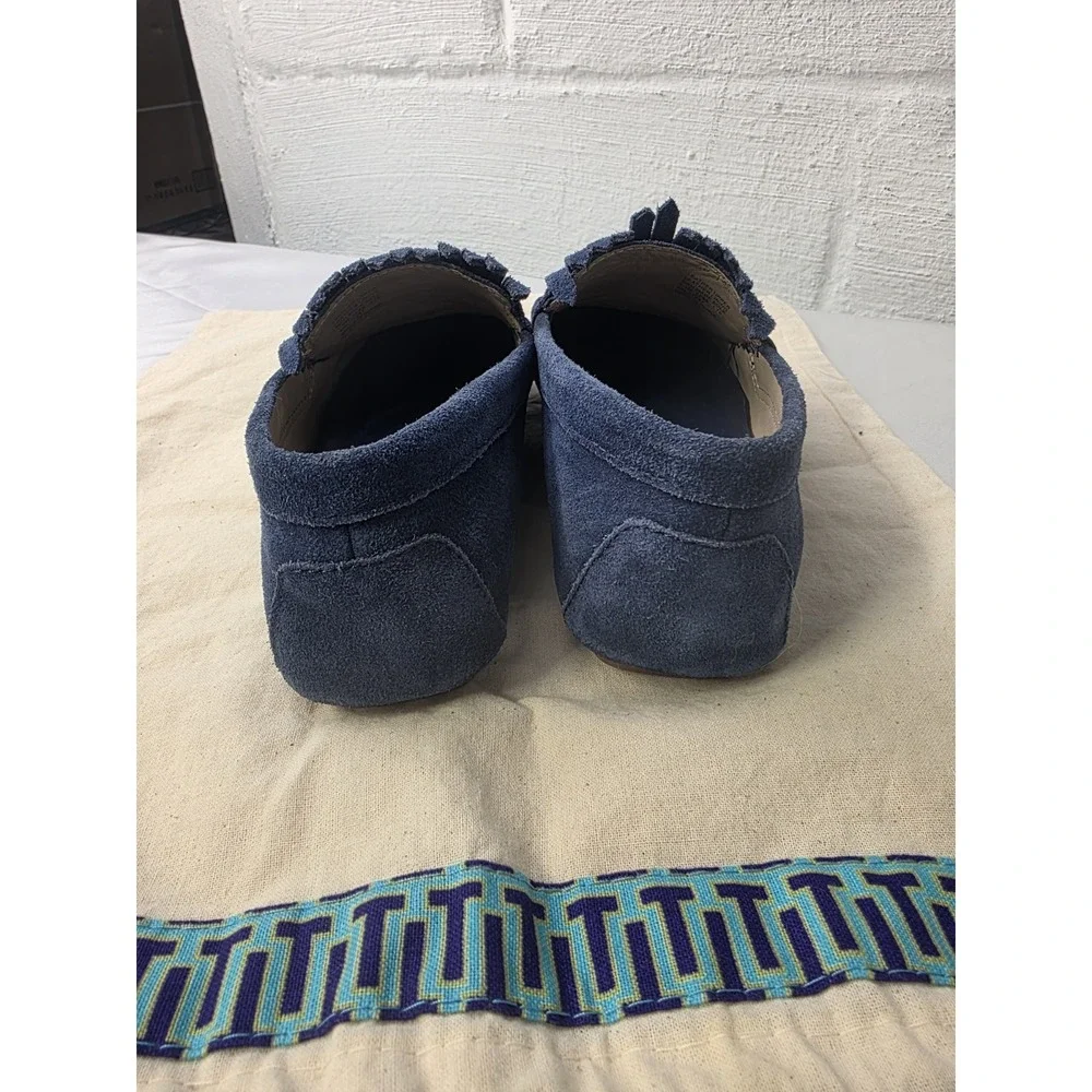 Tory Burch Blue Suede Driving Moccasins Women's‎ Shoes Loafers Size 5.5 New